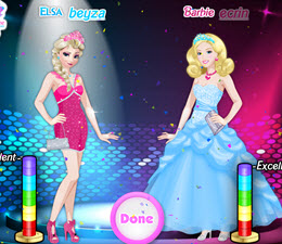 Jogue Barbie, Elsa e Draculaura: Desafio de Moda, um jogo de Barbie